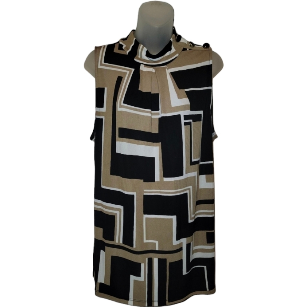 INC; Women's Geometric Pattern Sleeveless Top